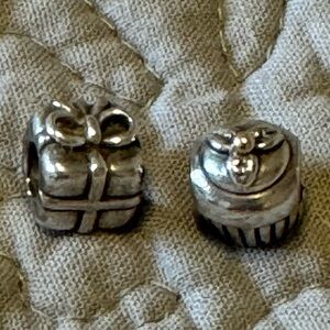 Pandora Silver Gift and Cupcake Charms